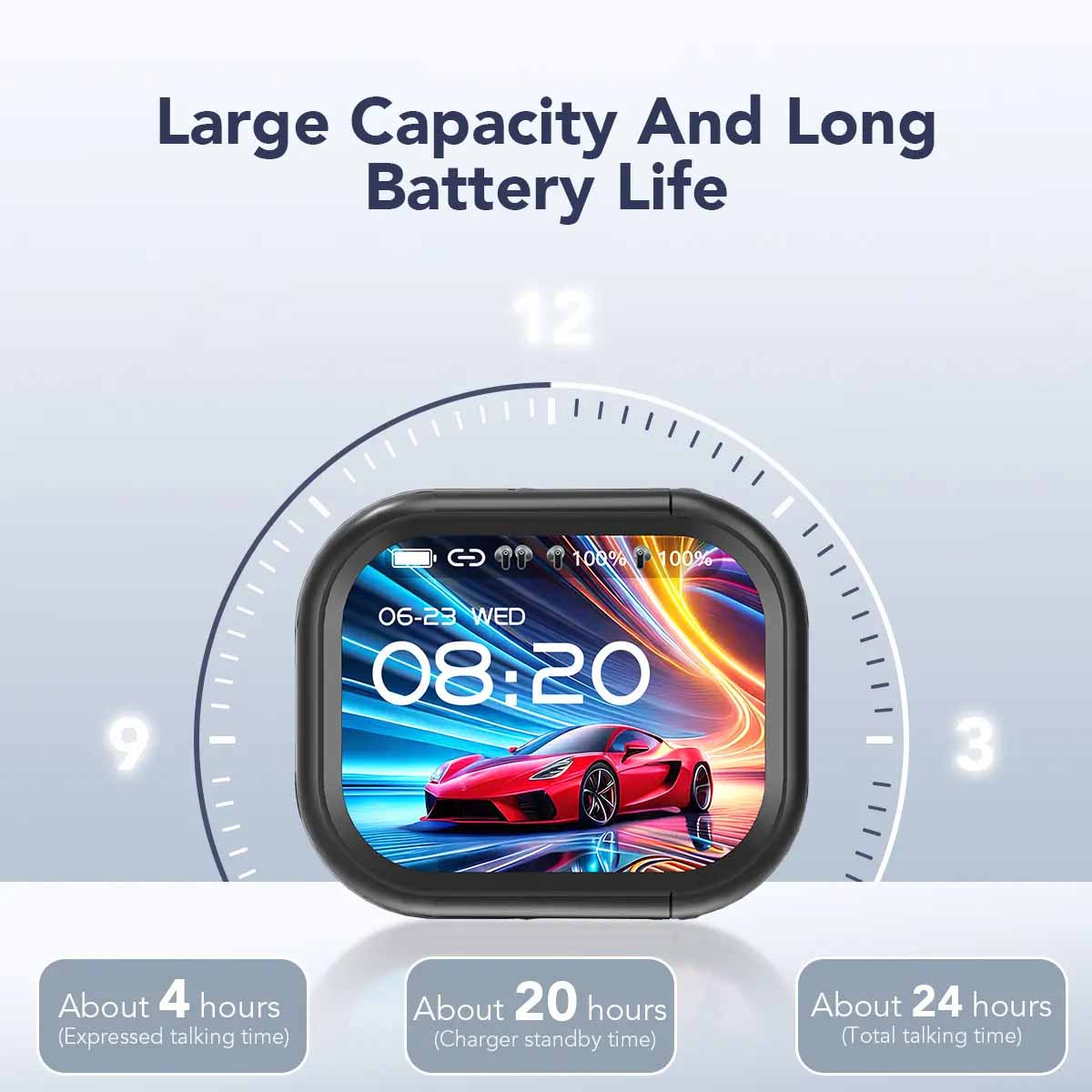 Bluetooth Earphones LED Display High Fidelity Waterproof Wireless Earphones