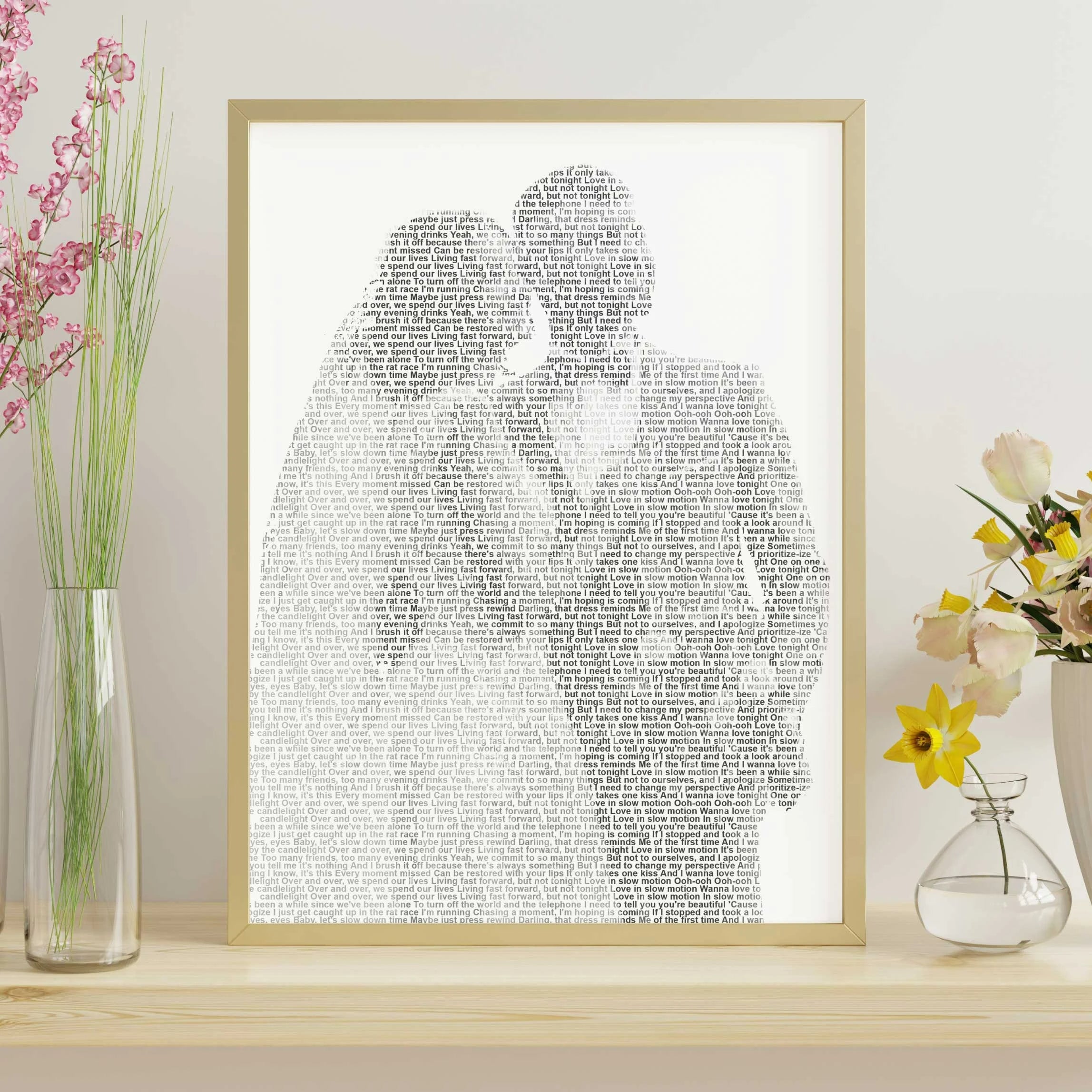 Portrait Song Lyrics Photo Frame with NFC Wall Art