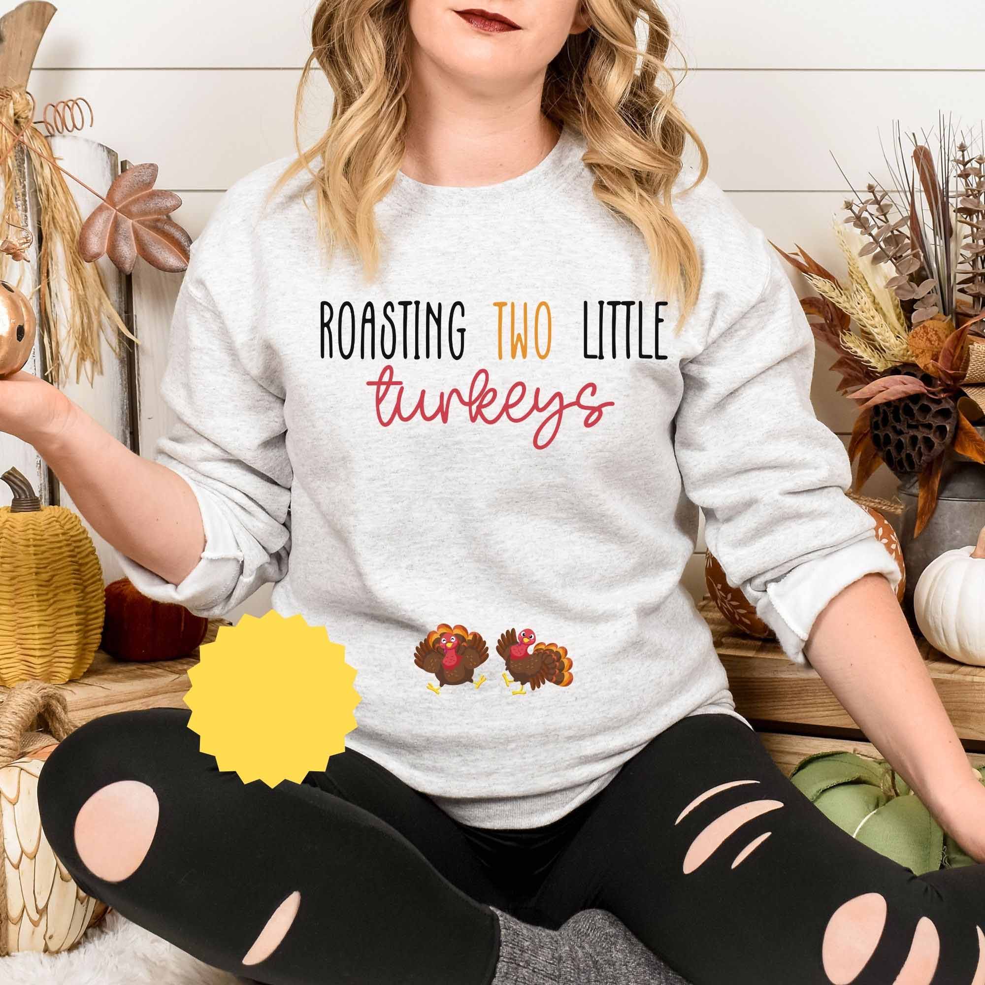Thanksgiving Fall Pregnancy Cute Turkey Sweatshirt