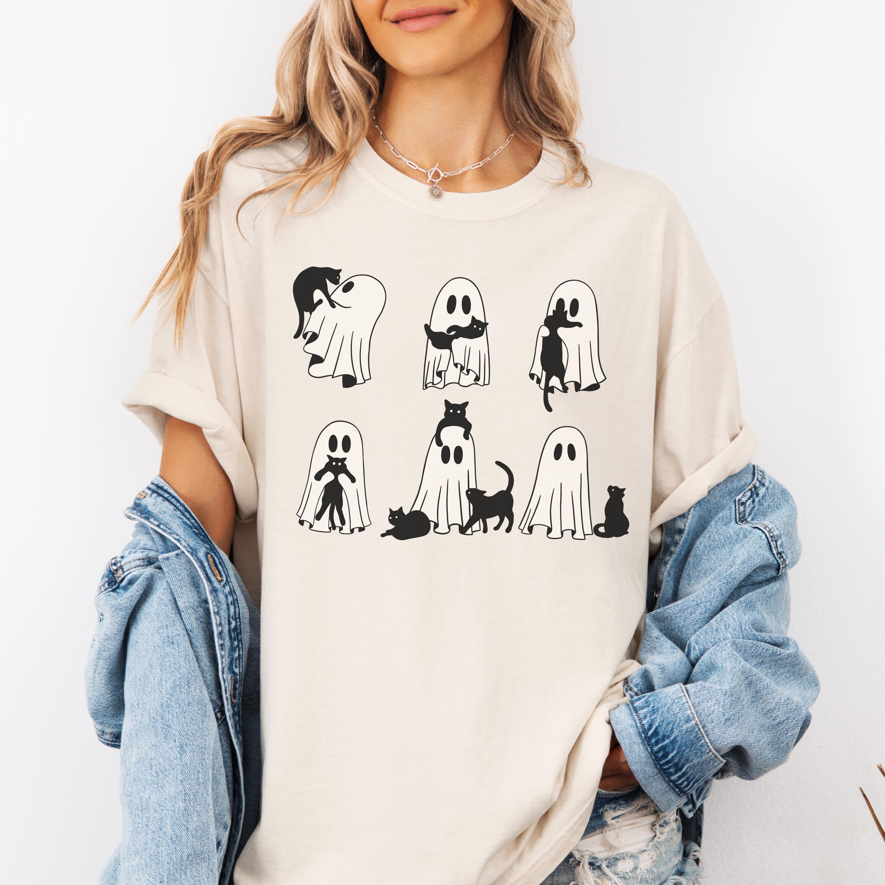 Ghost Cat Halloween Sweatshirt