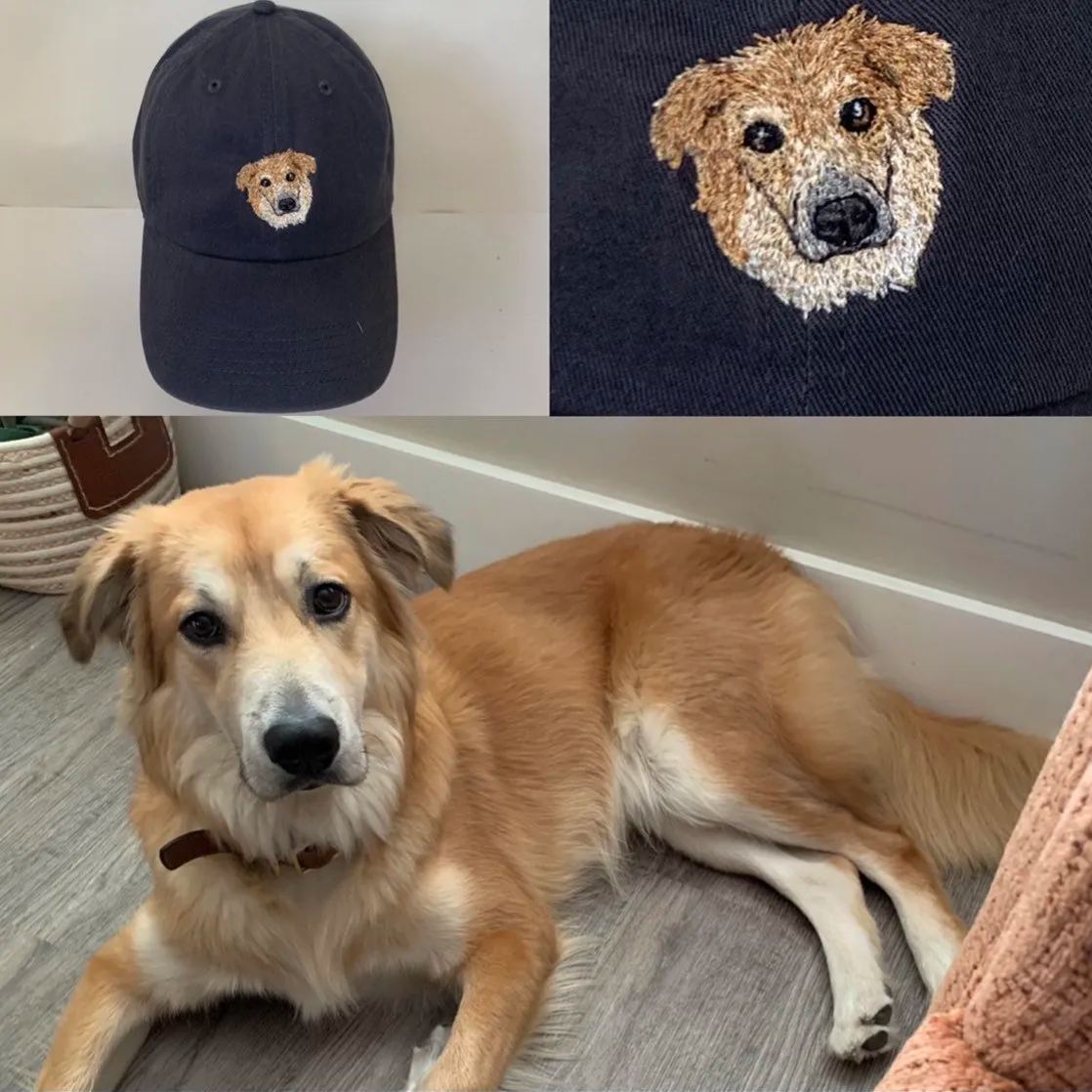 Custom Embroidered Pet Hat Using Pet Photo Personalized