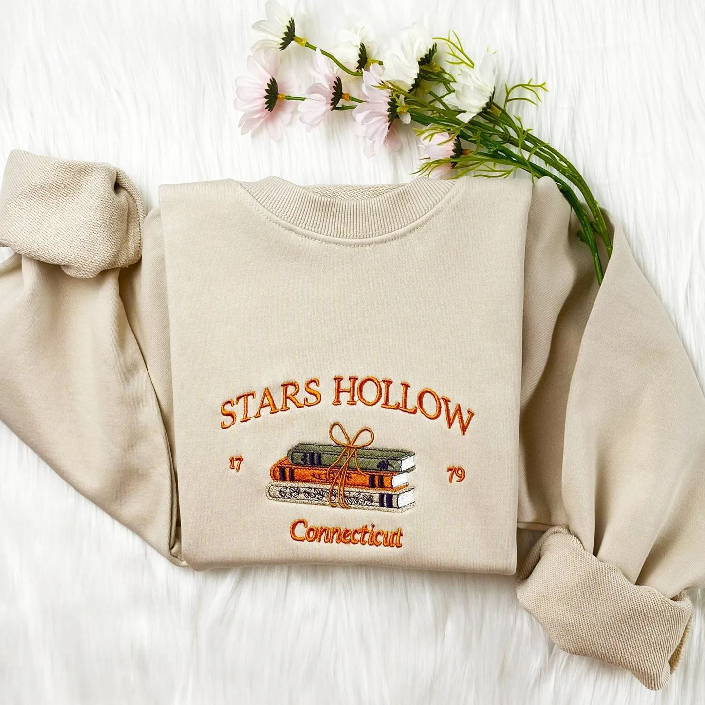Stars Hollow Connecticut Book Embroidered Sweatshirt/Hoodie