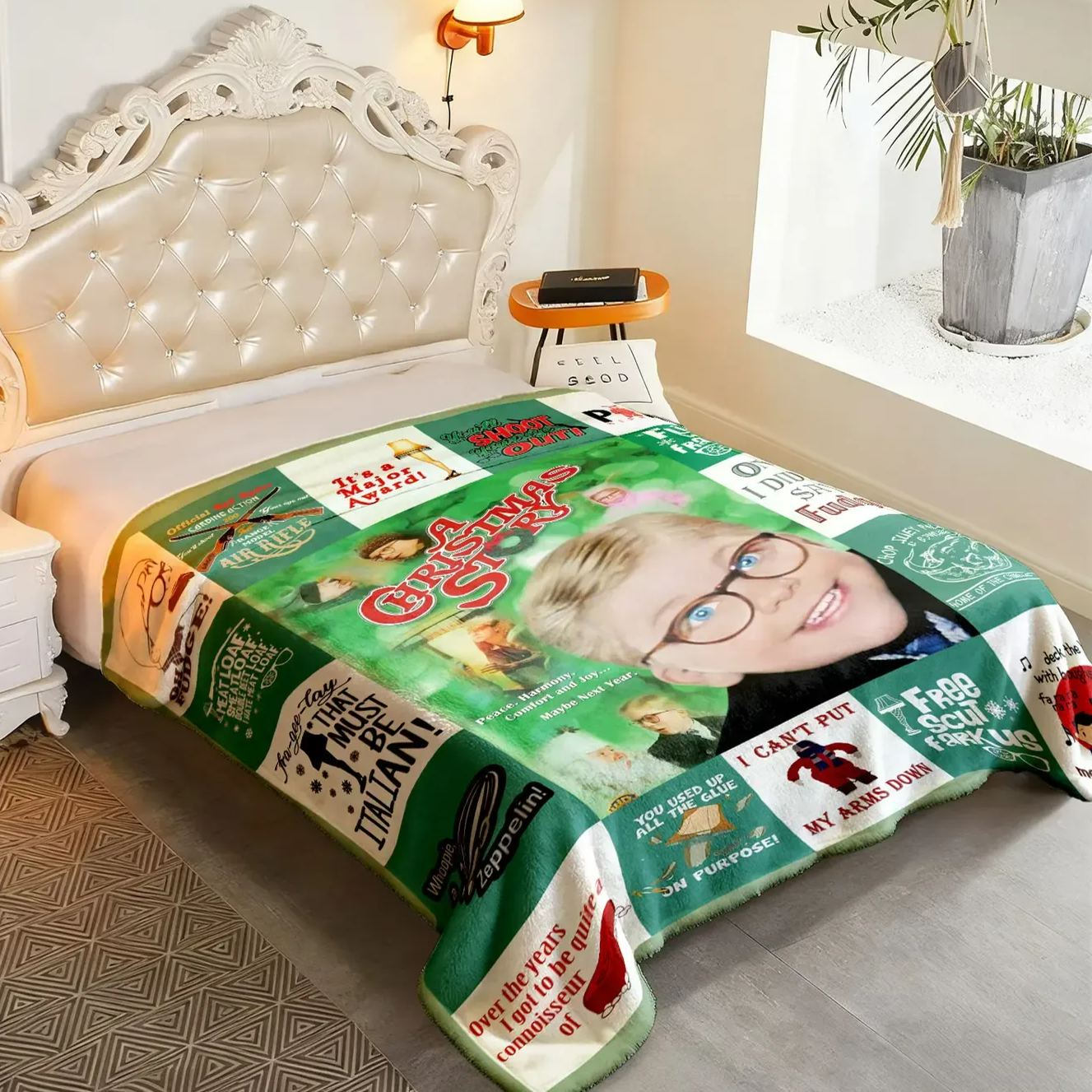 Christmas Story Themed Throw Blanket