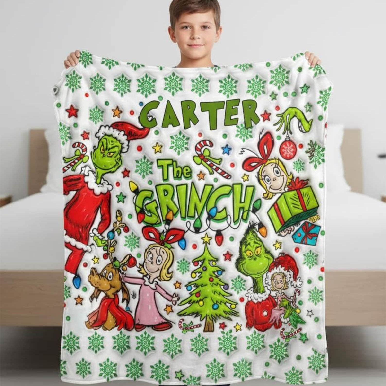 Personalized Name Christmas Blanket