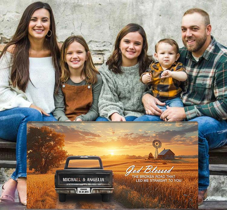 Personalized Truck Farmhouse Canvas Gift For love