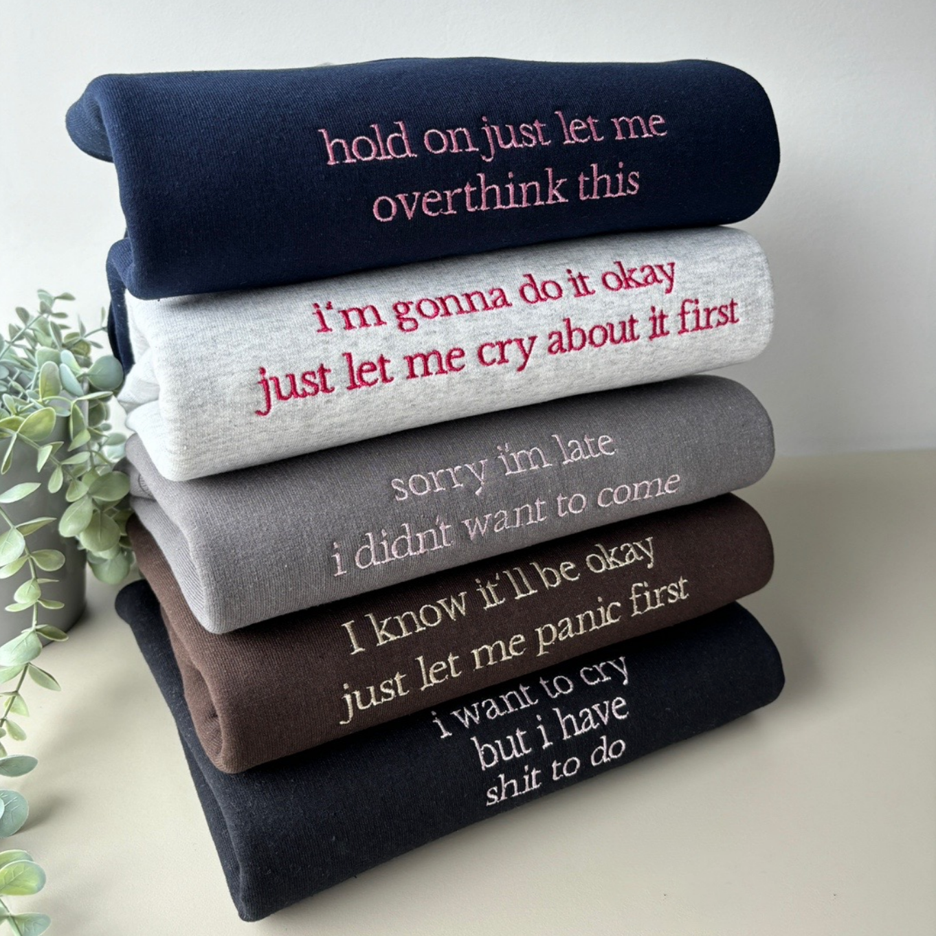 Slogan Embroidered Sweatshirt