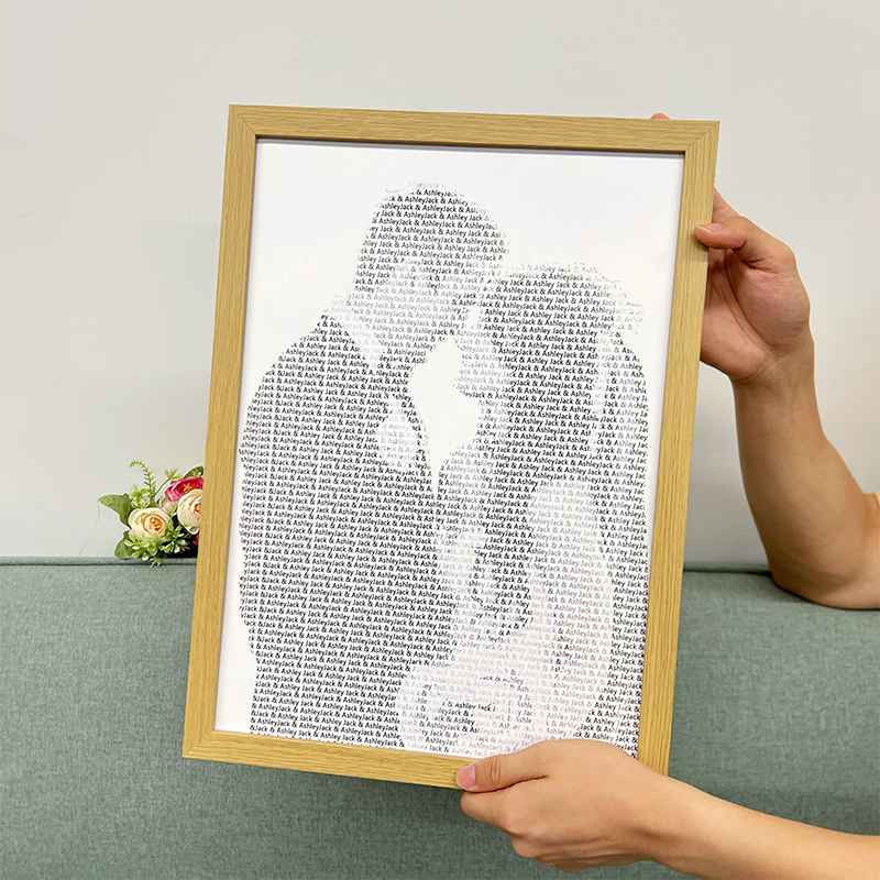 Portrait Name Photo Frame Anniversary Gift