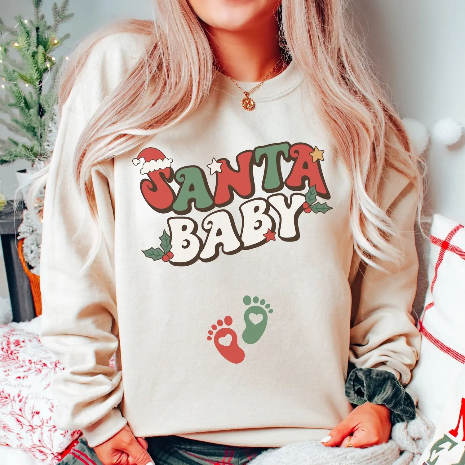 Santa Baby XMas Maternity Sweatshirt