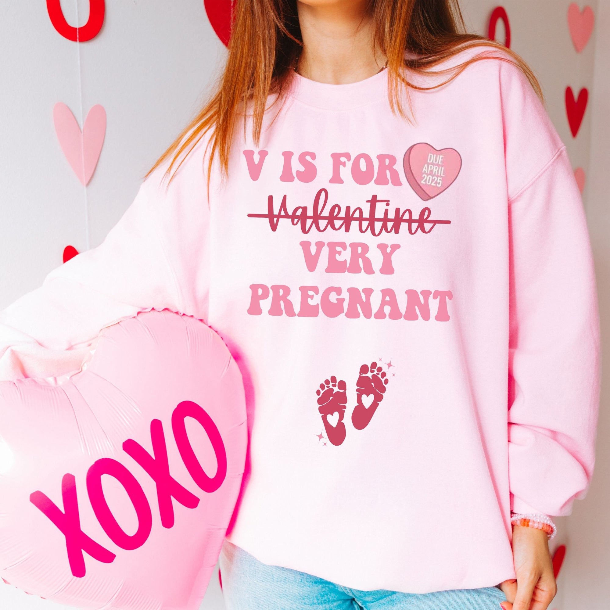 Valentine's Day Pregnancy Announcement Sweatshirt