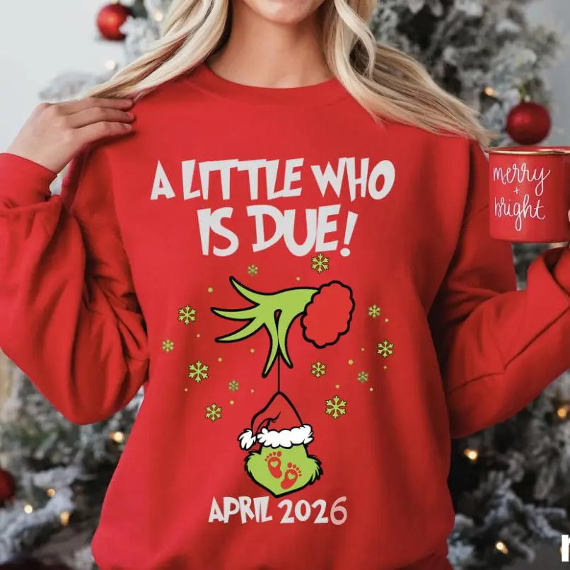 Custom Christmas Pregnancy Announcement Sweatshirt