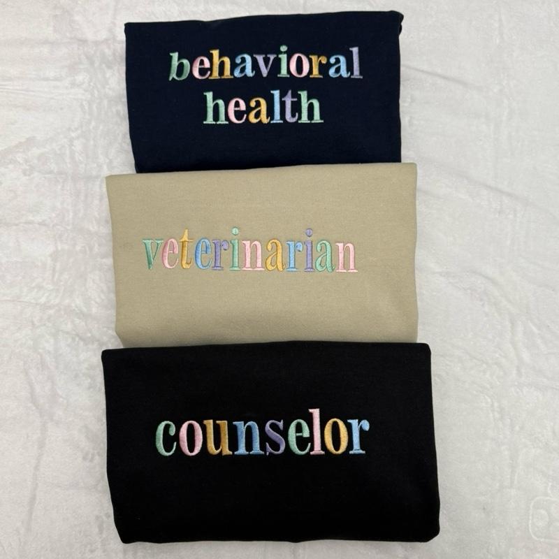 Custom Embroidered Pastel Colors Career Sweatshirt