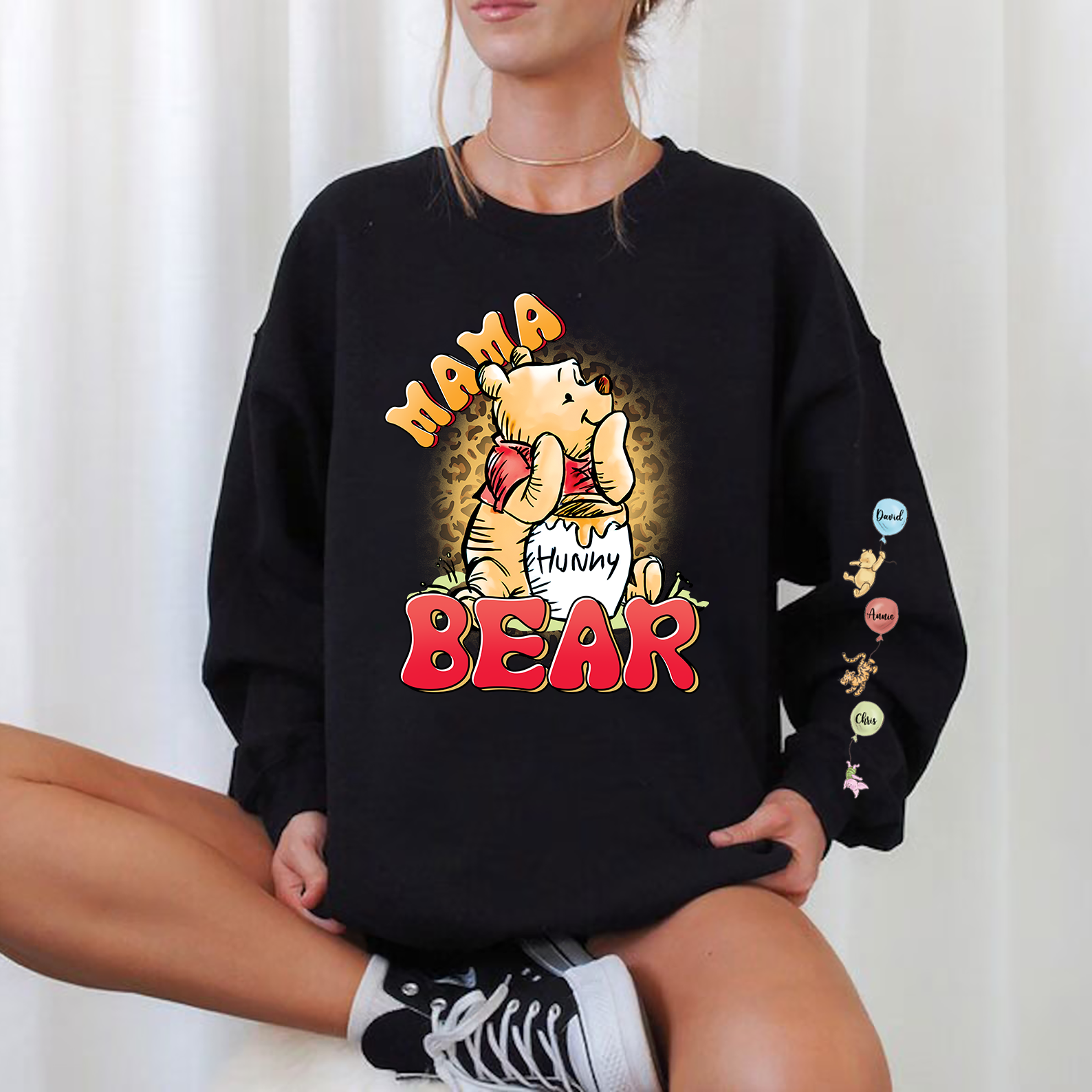 Custom Mama Bear  sweatshirt Cartoon Honey Bear Mom sweatshirt