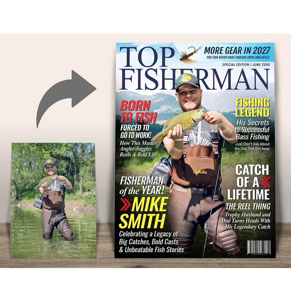 Custom Fishing Magazine Cover Poster