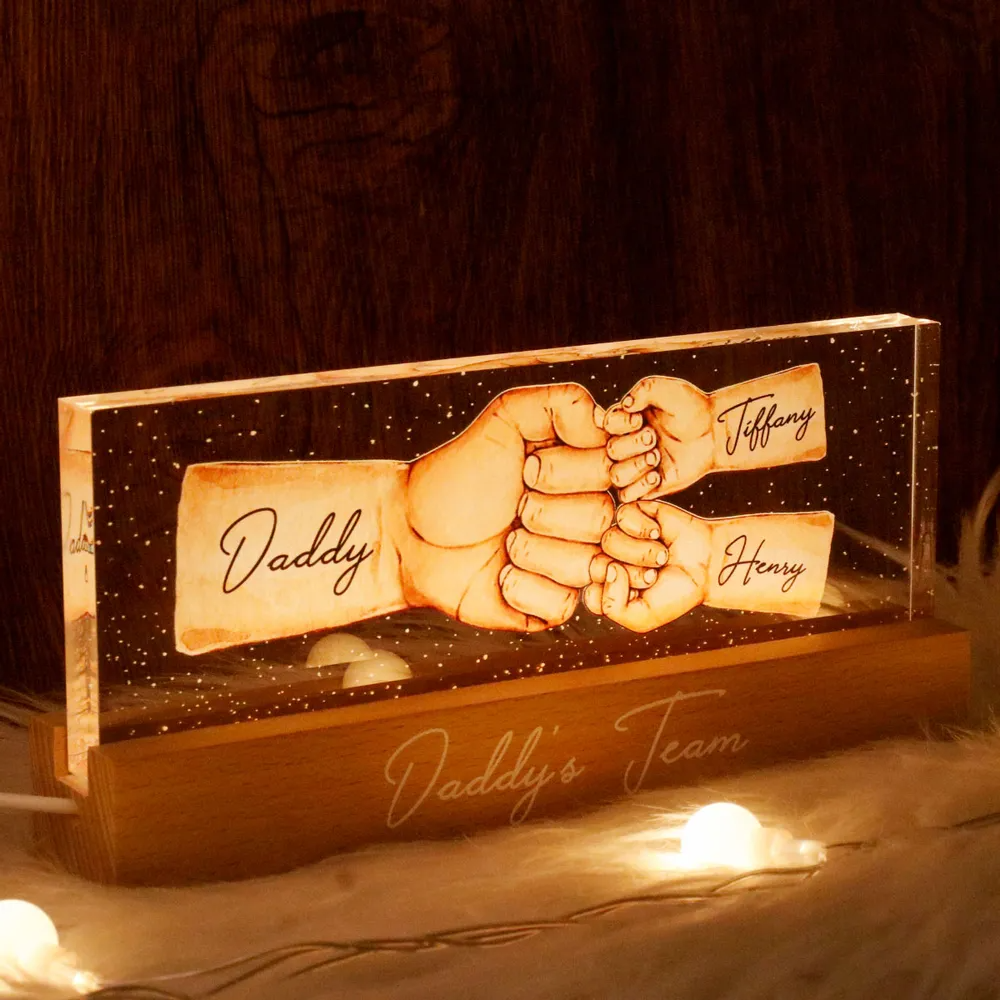Personalized Acrylic LED Night Light For Dad