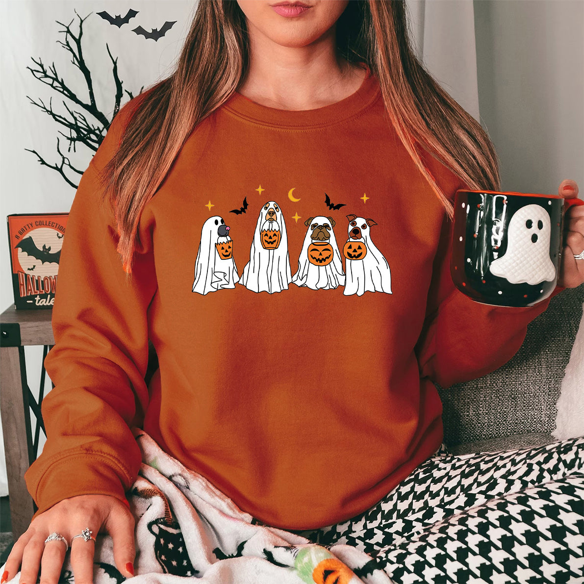 Halloween Retro Ghost Dog Shirt