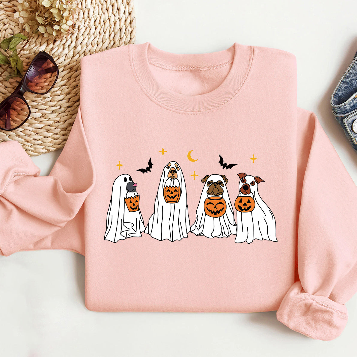 Halloween Retro Ghost Dog Shirt