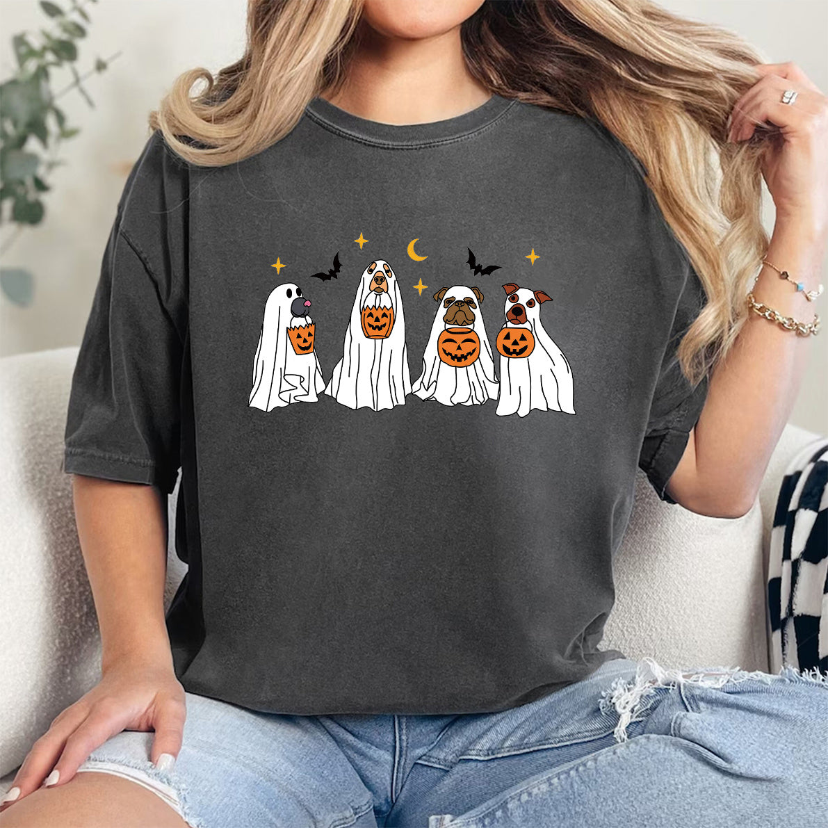 Halloween Retro Ghost Dog Shirt