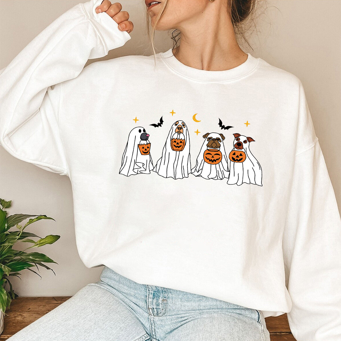 Halloween Retro Ghost Dog Shirt