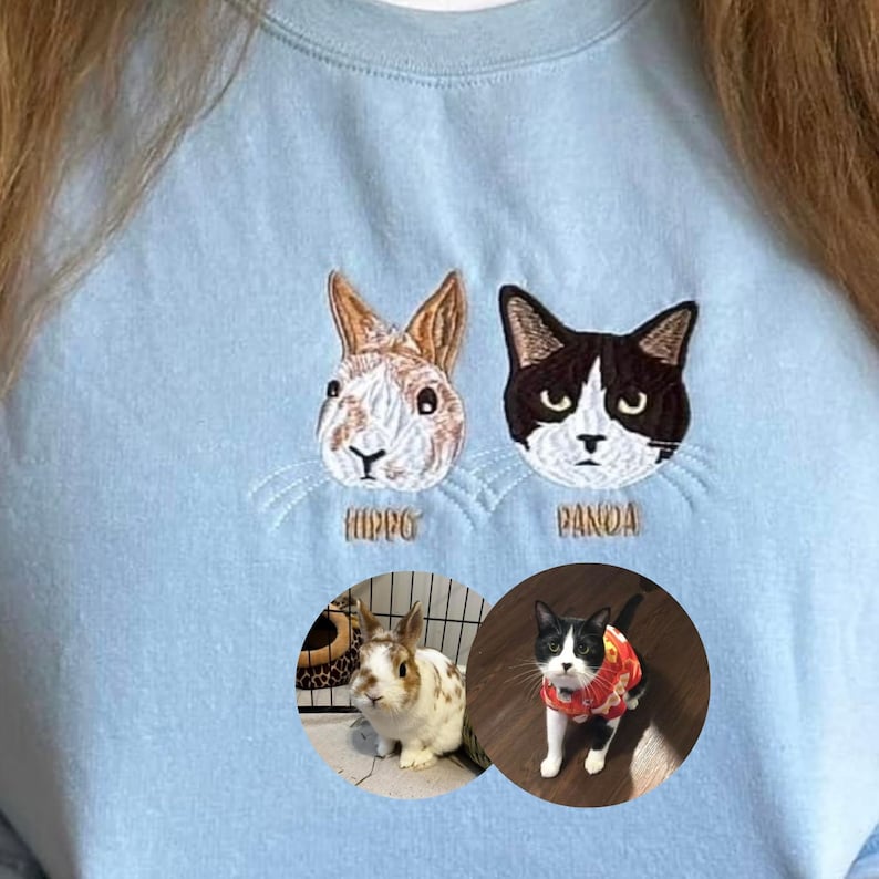 Personalized with Your Pet's Photo Embroidery Hoodie