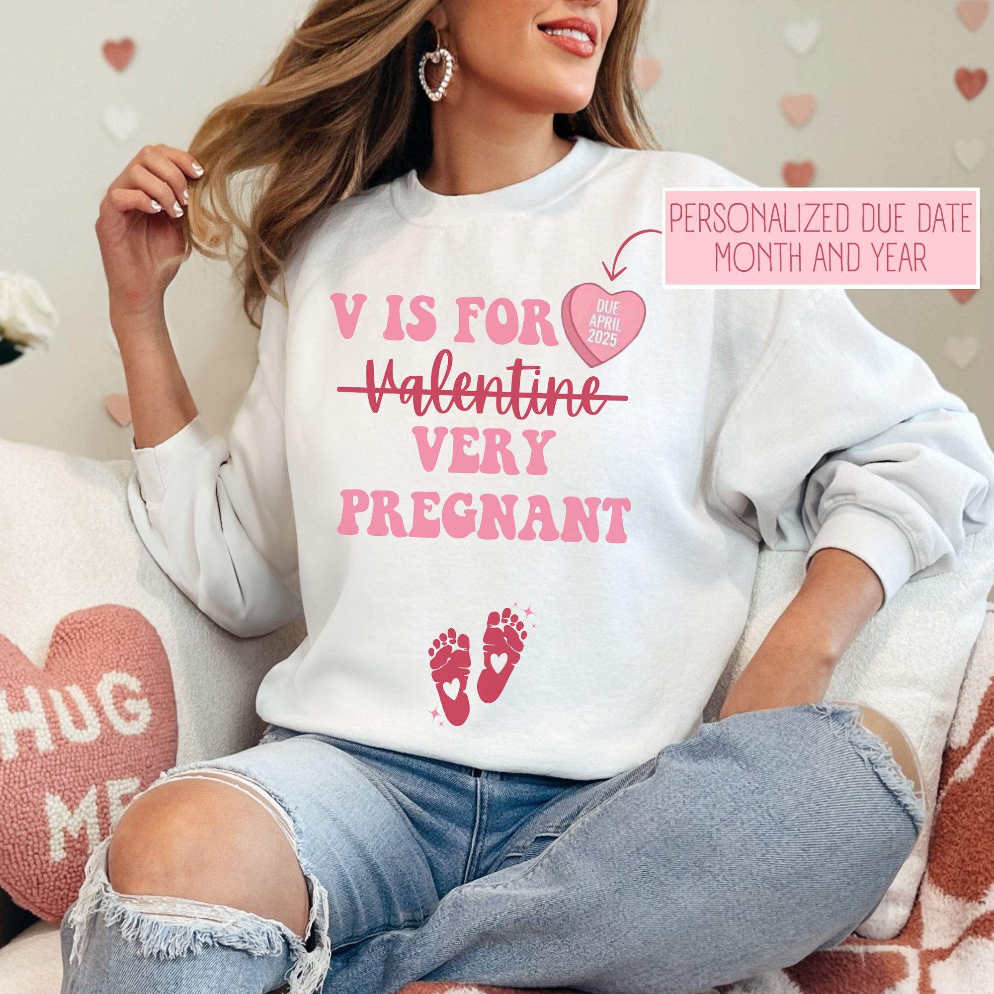 Valentine's Day Pregnancy Announcement Sweatshirt