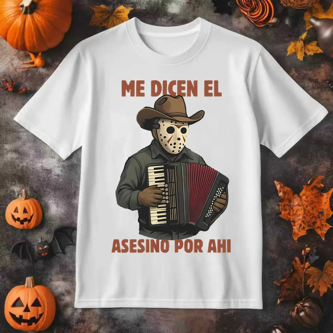 Vintage-Inspired Halloween T-Shirt-Me Dicen El Asesino Por Ahi Shirt