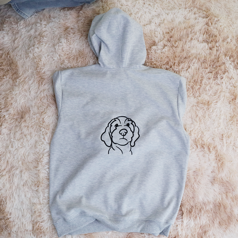 Embroidered Pet Portrait on the Front and Back of Sweatshirt