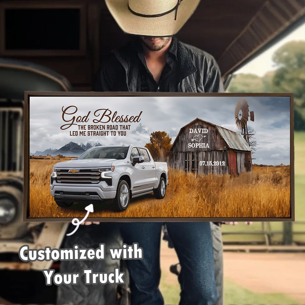 God Blessed Personalized Cars Canvas