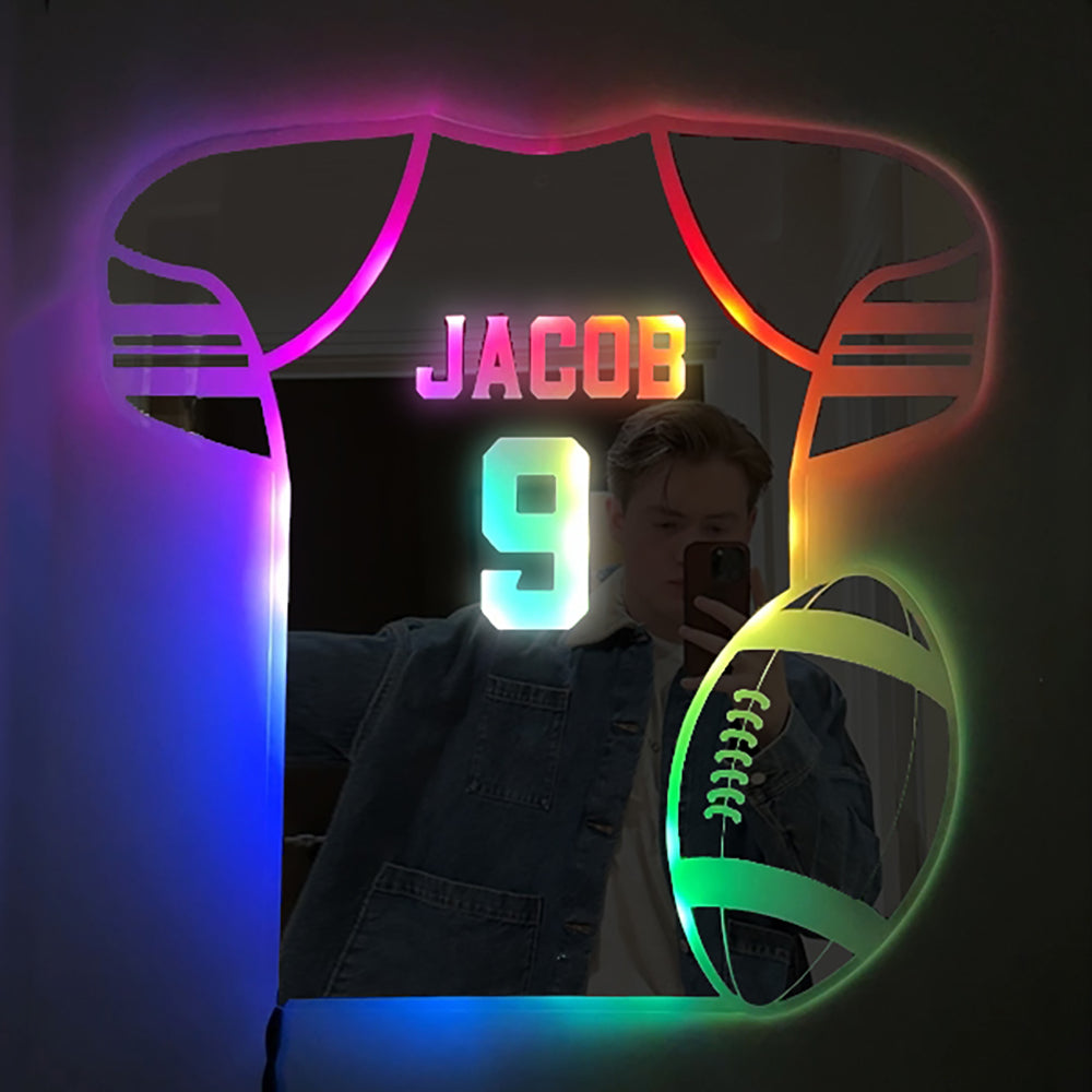 Personalized LED Cool Mirror Lights For American Football Fans
