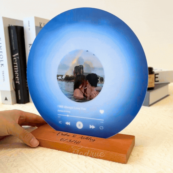 Personalized Record with Photo - Lenticular Song Plaque with NFC
