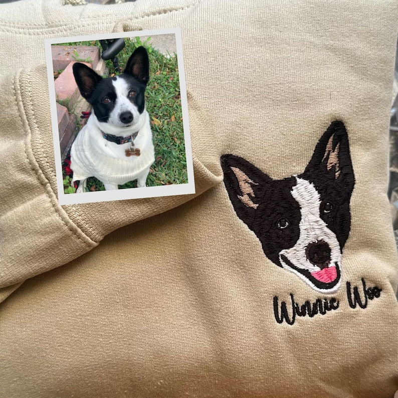 Personalized with Your Pet's Photo Embroidery Hoodie