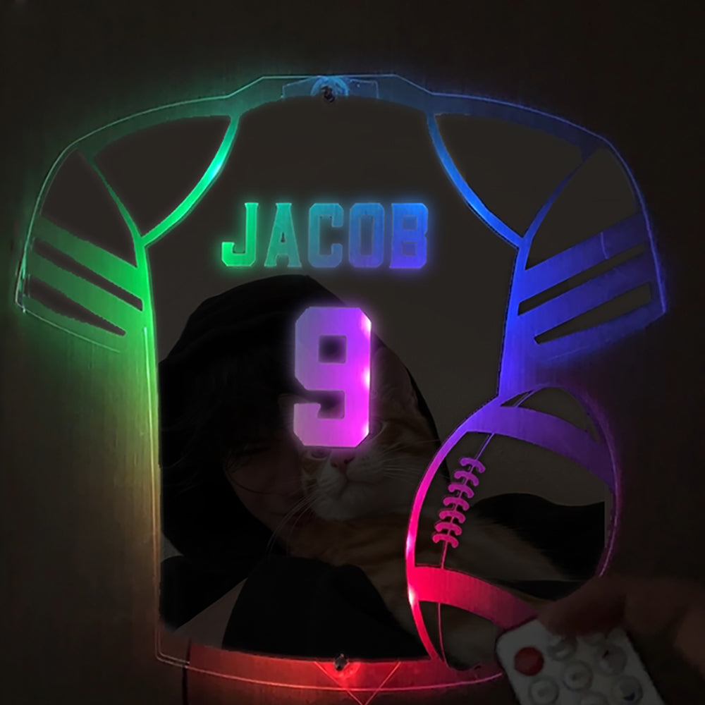 Personalized LED Cool Mirror Lights For Baseball Fans