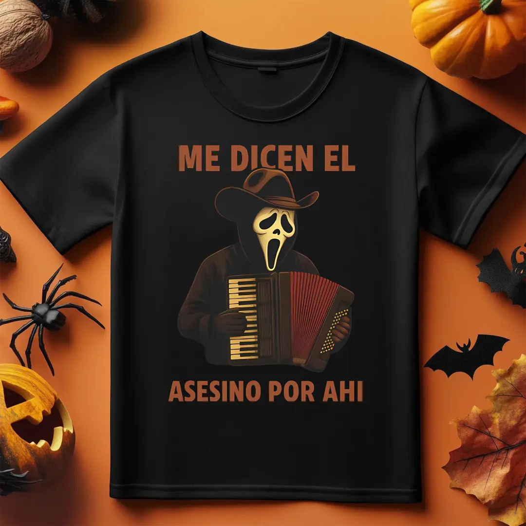 Vintage-Inspired Halloween T-Shirt-Me Dicen El Asesino Por Ahi Shirt