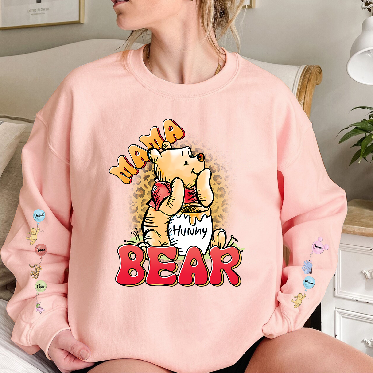 Custom Mama Bear  sweatshirt Cartoon Honey Bear Mom sweatshirt