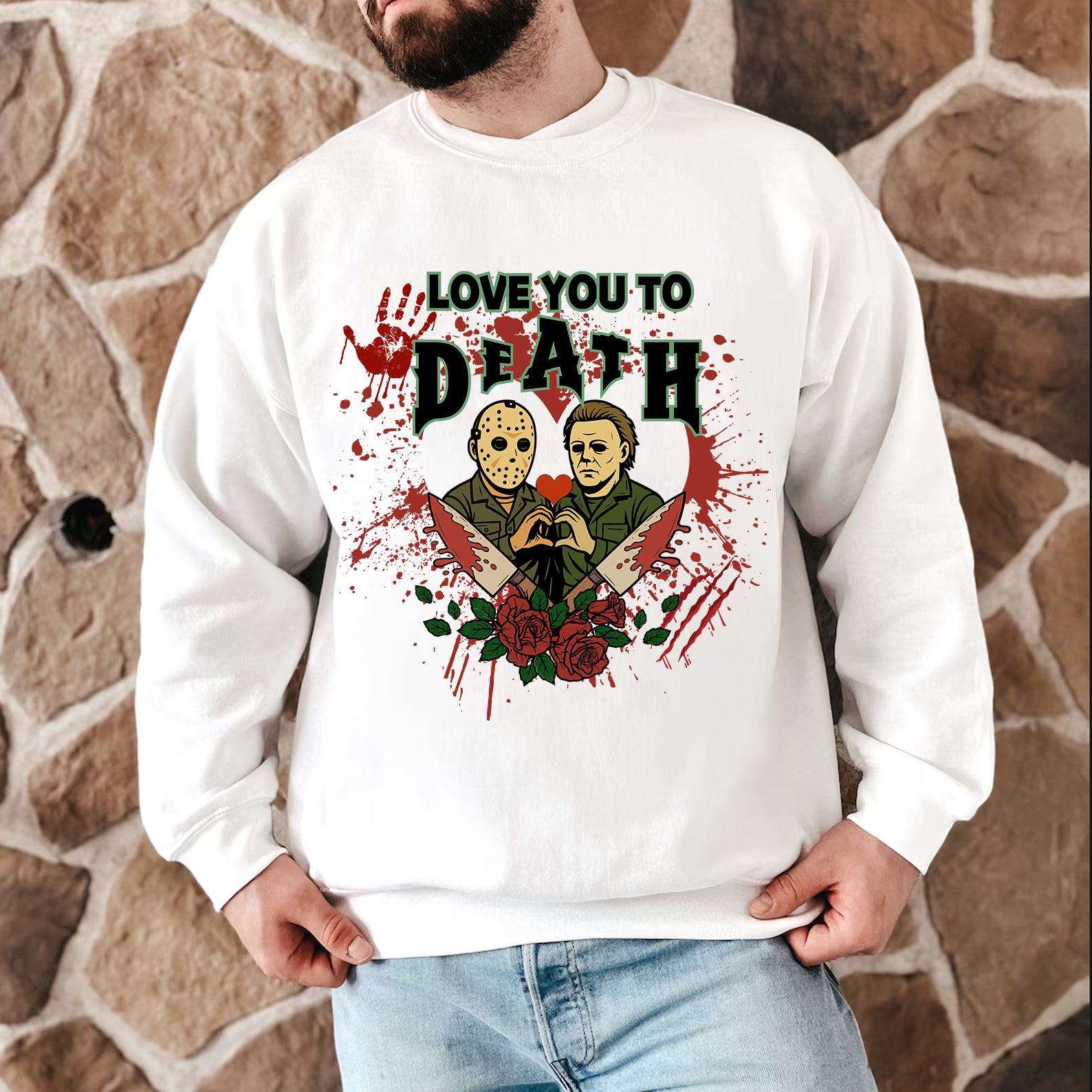 Love You to Death Halloween Horror Characters Tee