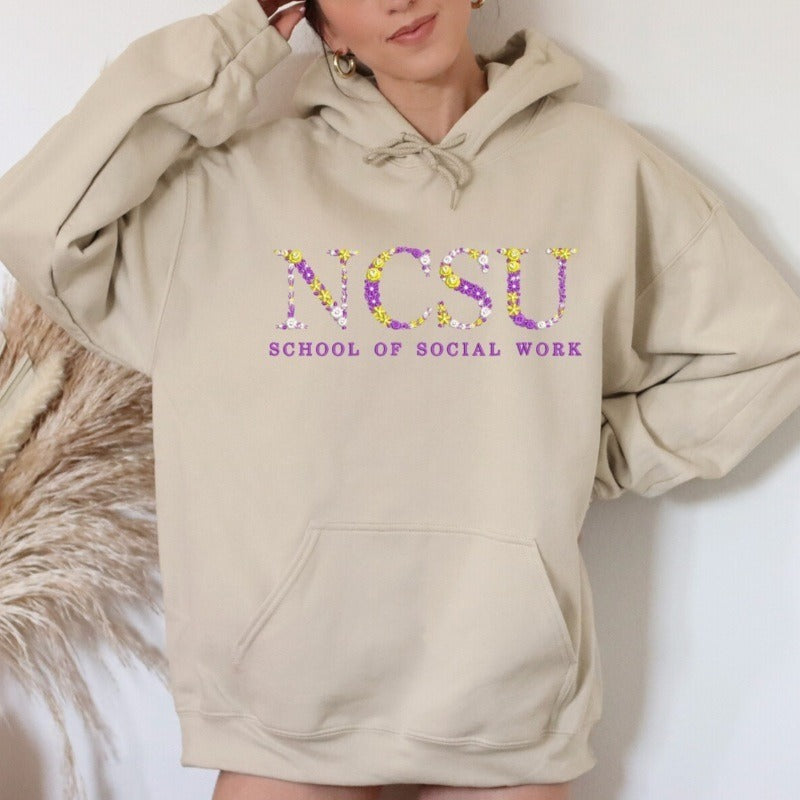 Custom Floral College Team Embroidered Sweatshirt & Tshirt