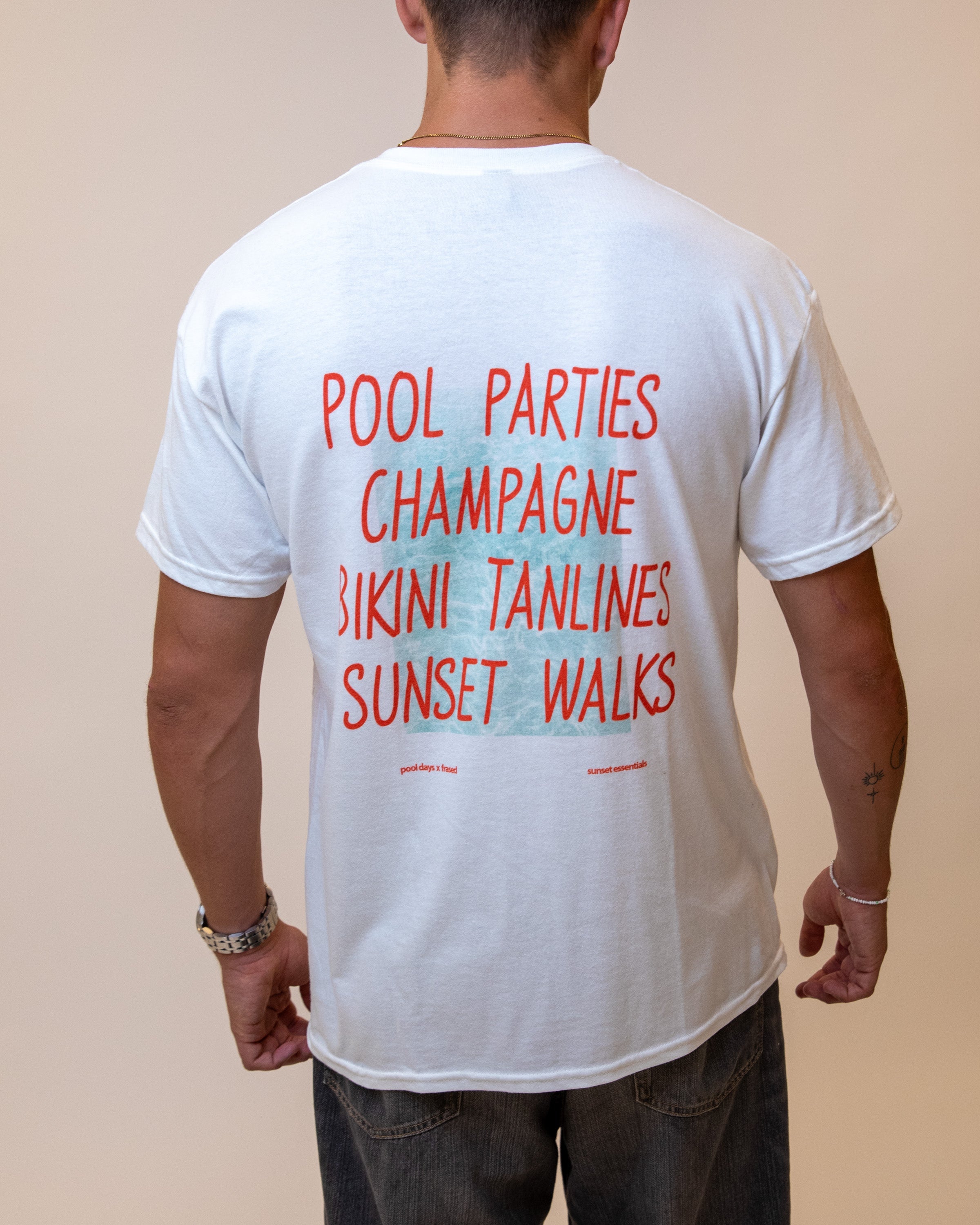 POOL PARTIES. CHAMPAGNE. BIKINI TANLINES. SUNSET WALKS