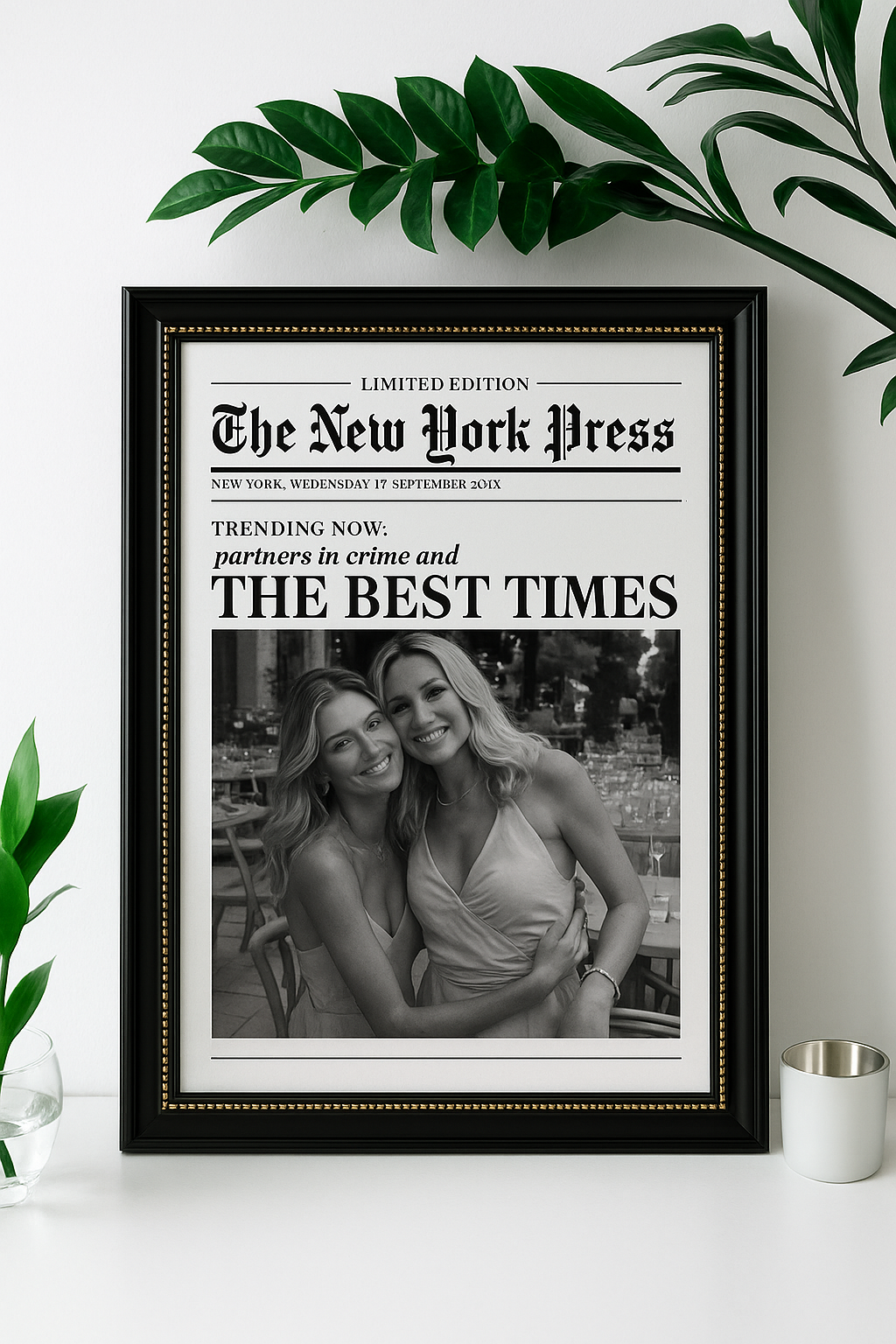 Custom Newspaper Print, Custom Friendship Wall Art