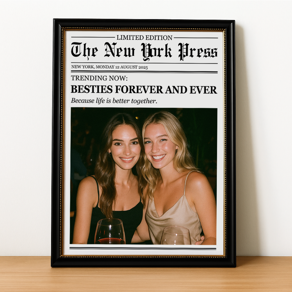 Custom Newspaper Print, Custom Friendship Wall Art
