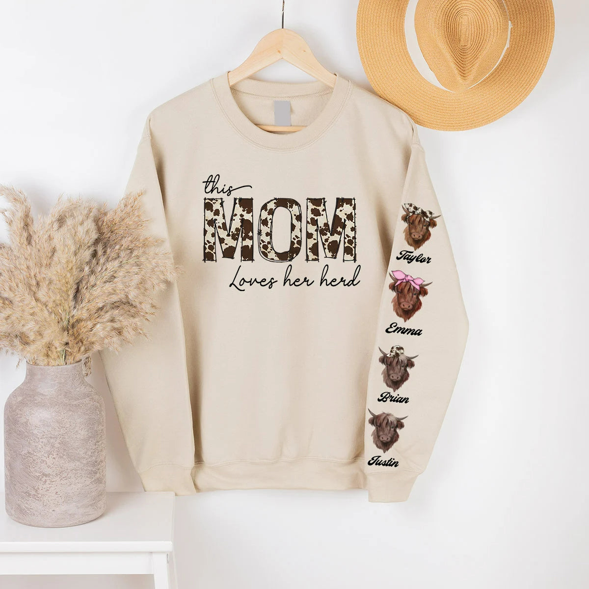 Custom Cow Shirts This Mama Loves Her Herd Sweatshirt