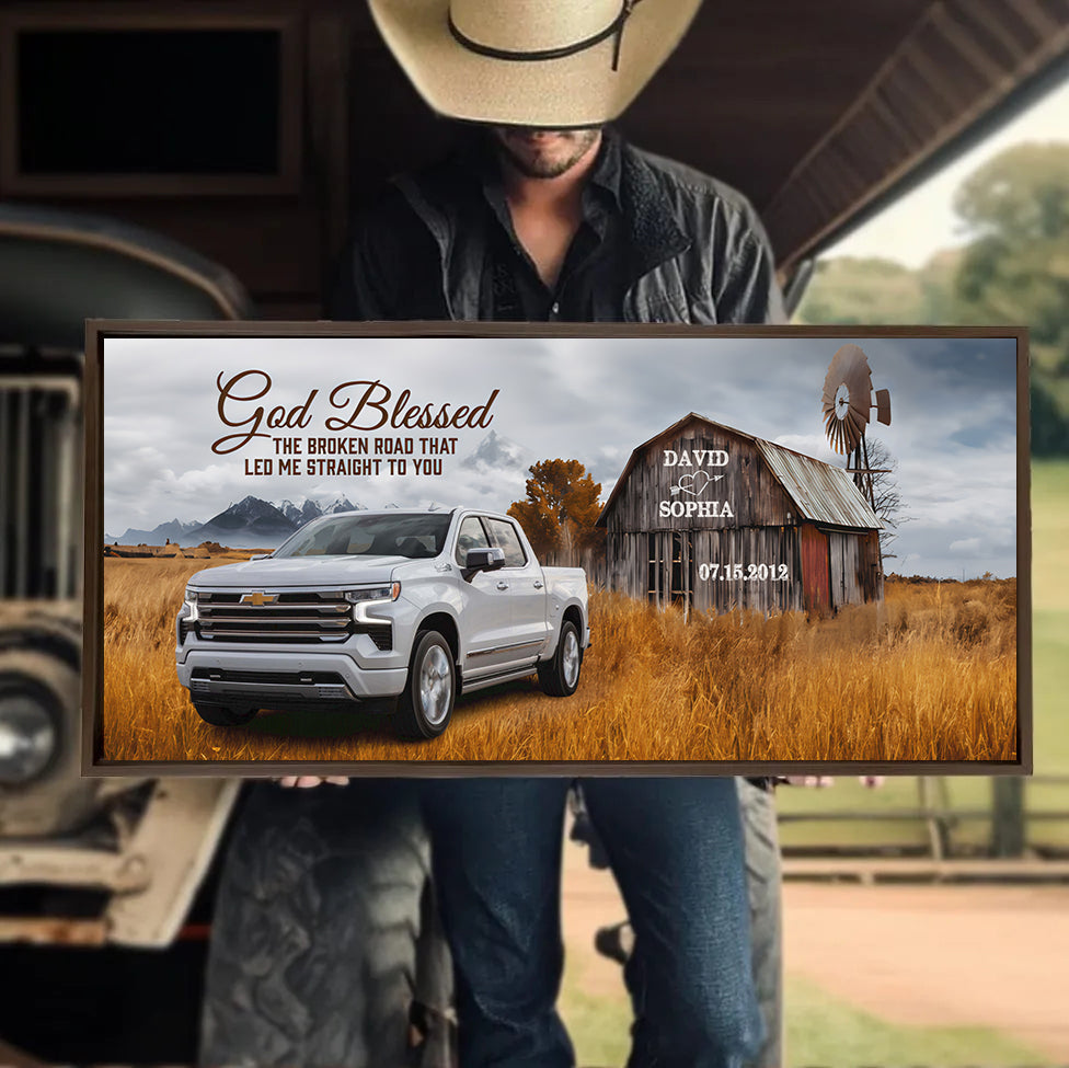 God Blessed Personalized Cars Canvas