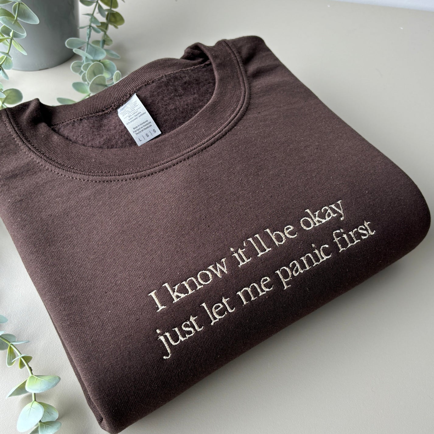 Slogan Embroidered Sweatshirt