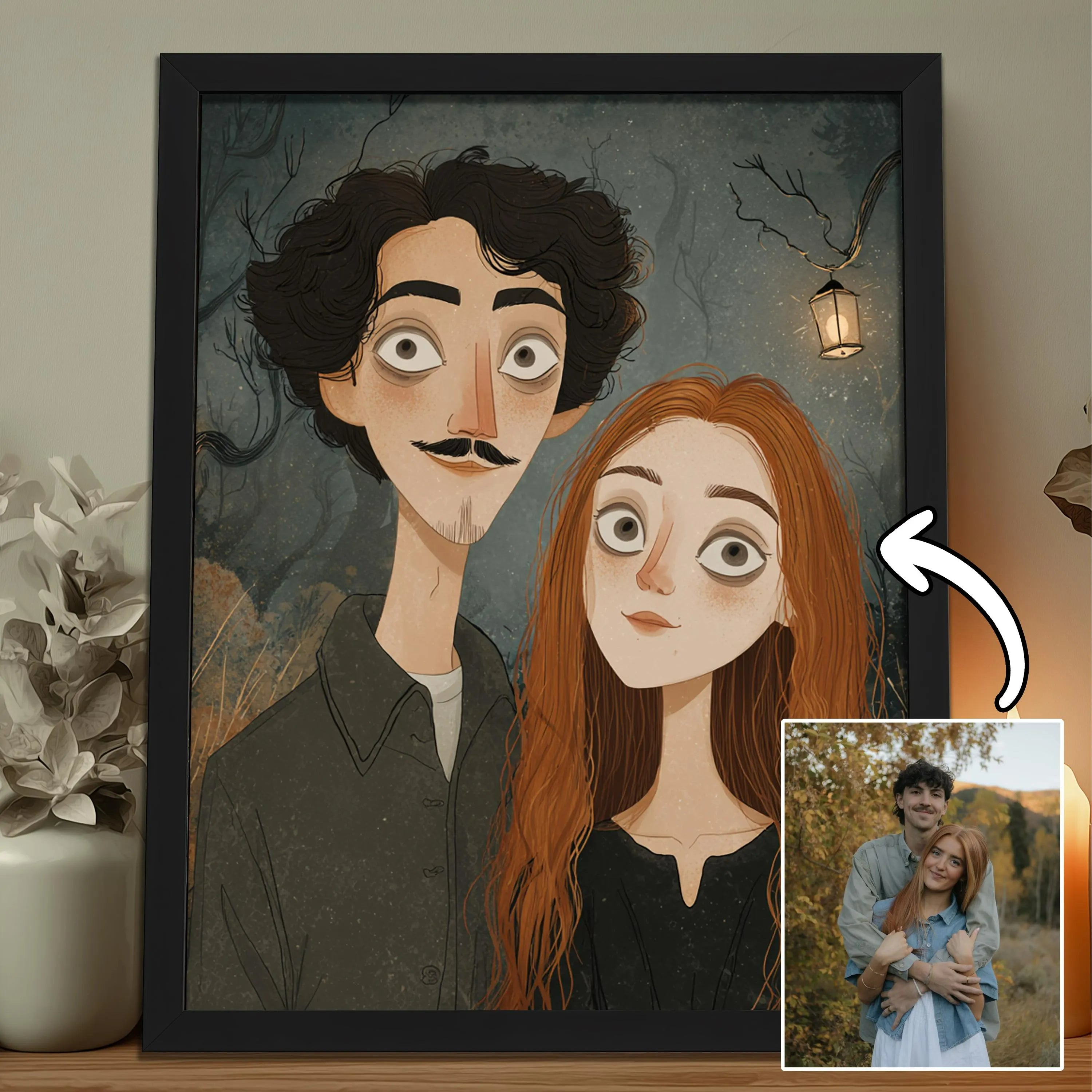 Custom Gothic Family Portrait Halloween Wall Art