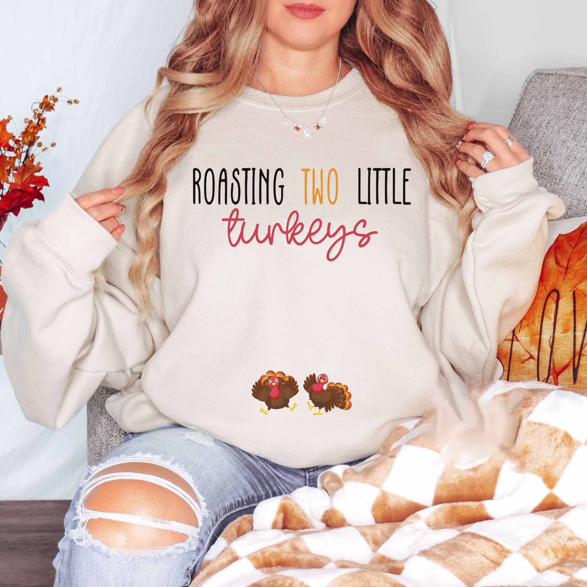 Thanksgiving Fall Pregnancy Cute Turkey Sweatshirt