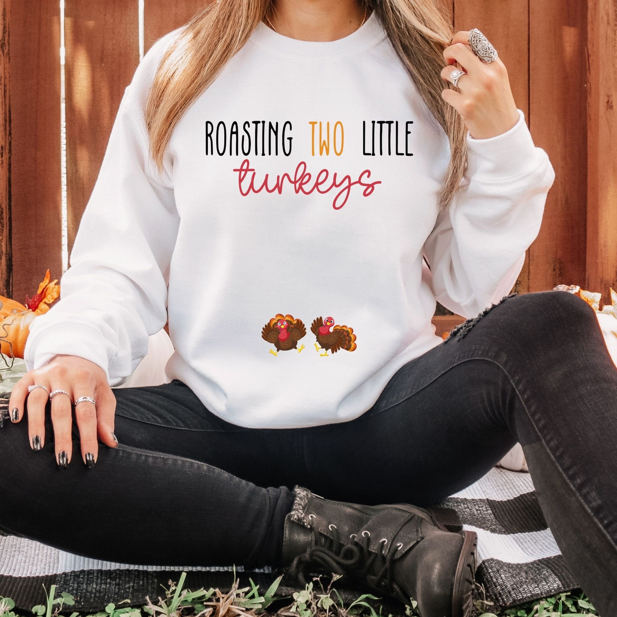 Thanksgiving Fall Pregnancy Cute Turkey Sweatshirt