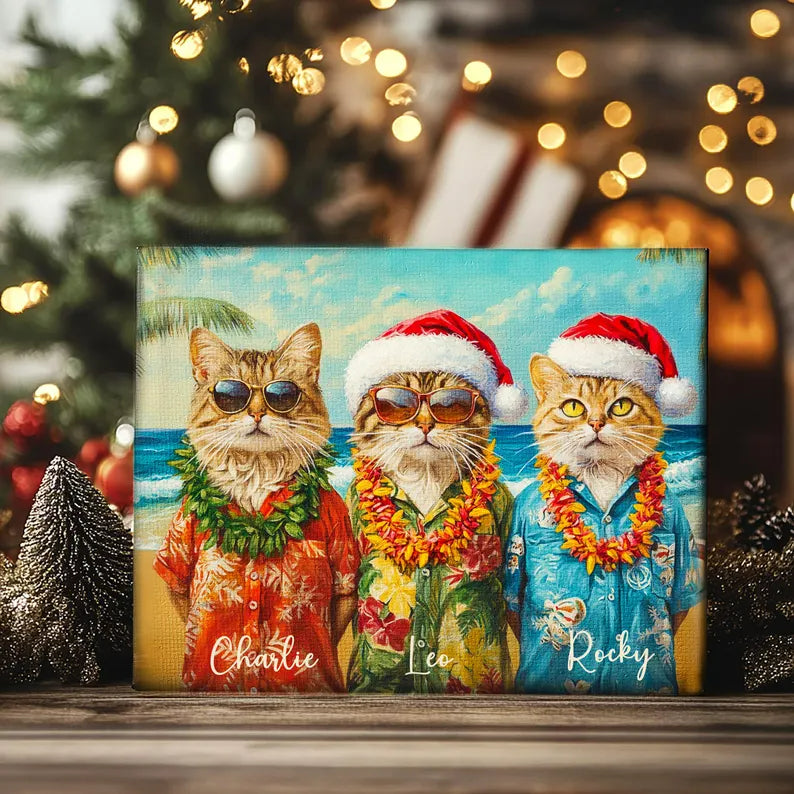 Christmas Pet Portrait Canvas Poster