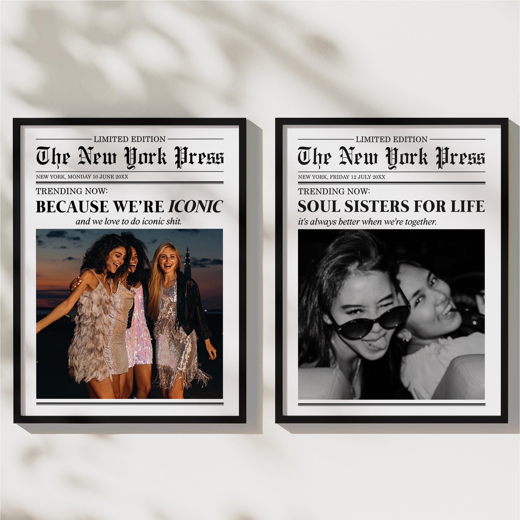 Custom Newspaper Print, Custom Friendship Wall Art