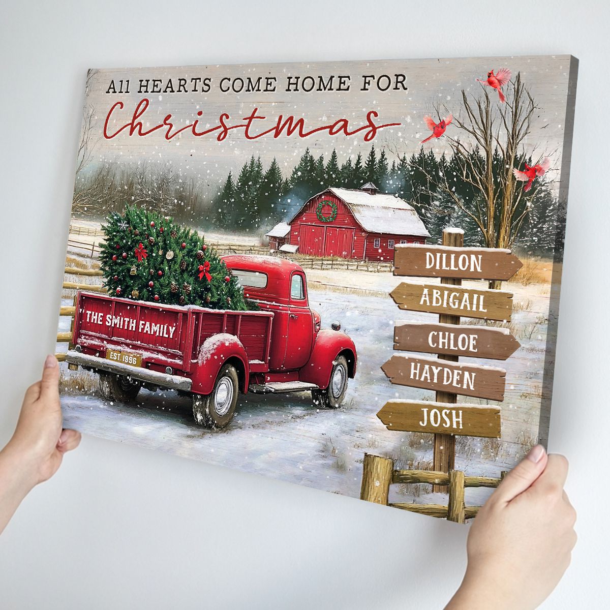 Custom Family Name Canvas Christmas Gifts