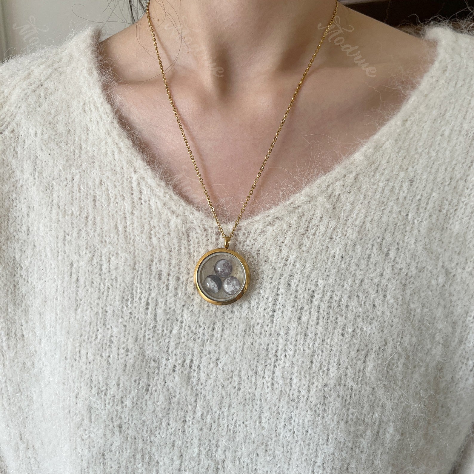 Custom Moon Phase Necklace Locket