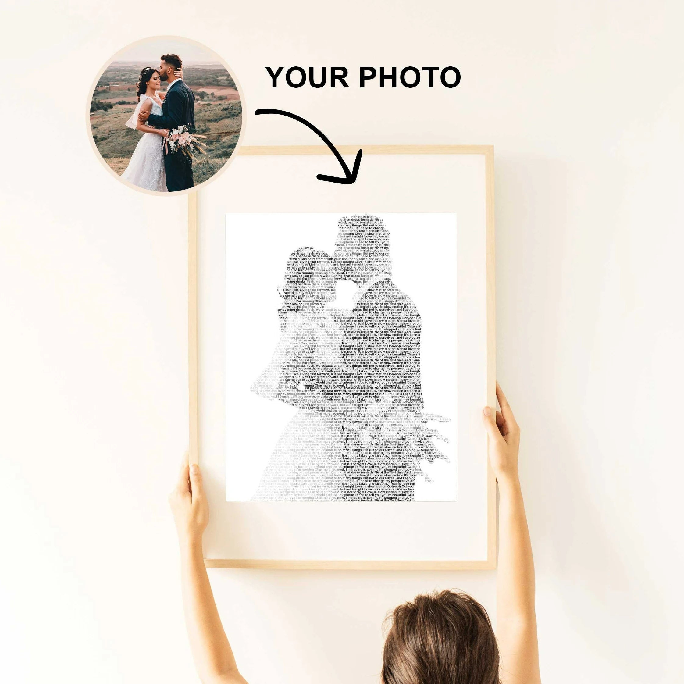 Portrait Song Lyrics Photo Frame with NFC Wall Art