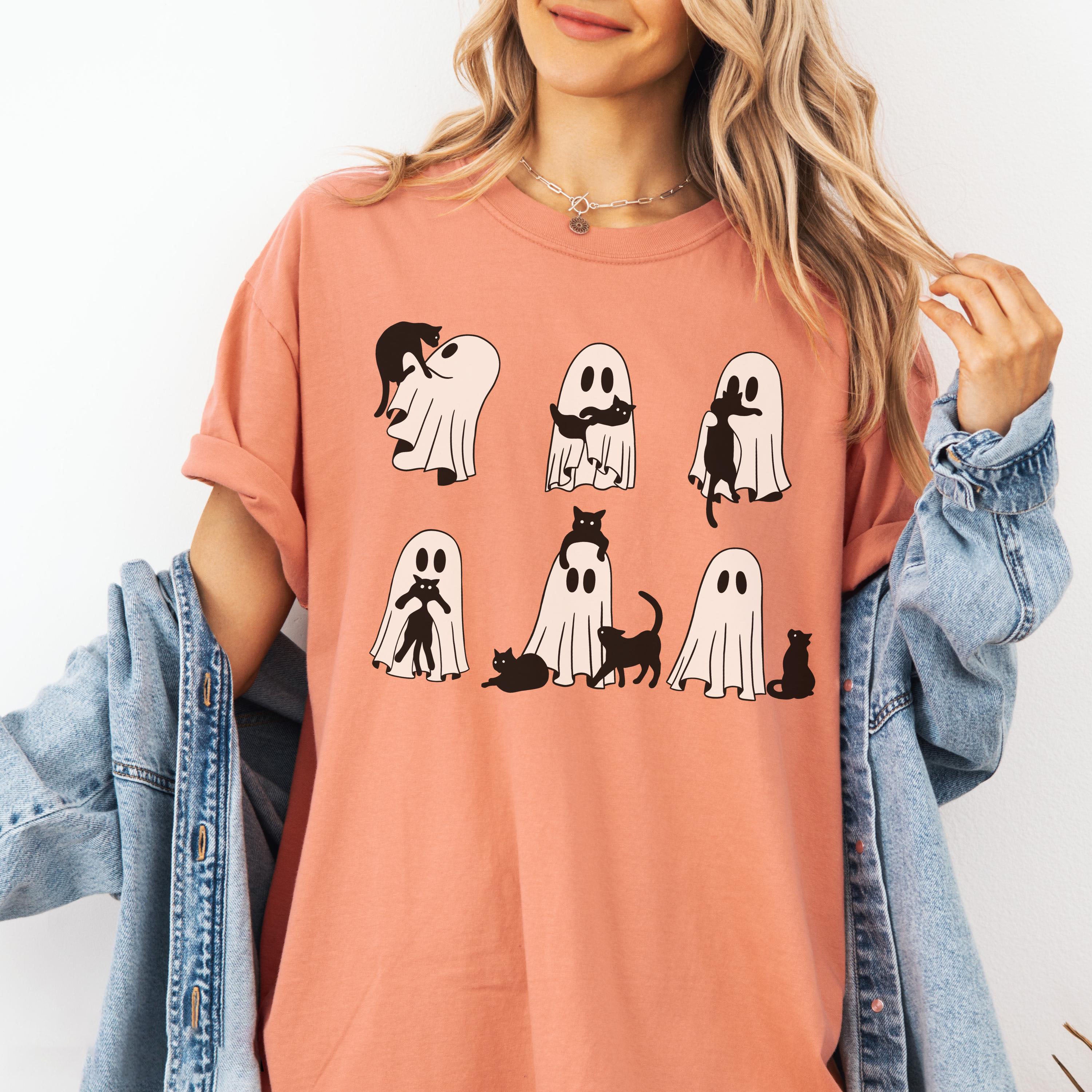 Ghost Cat Halloween Sweatshirt